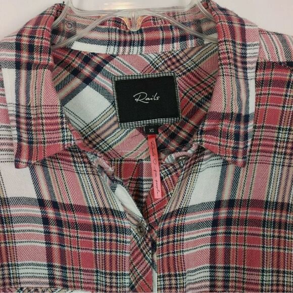 Rails x Free People Draped in Plaid Button-up Shirt Collared Breast Pockets XS. - Picture 5 of 7
